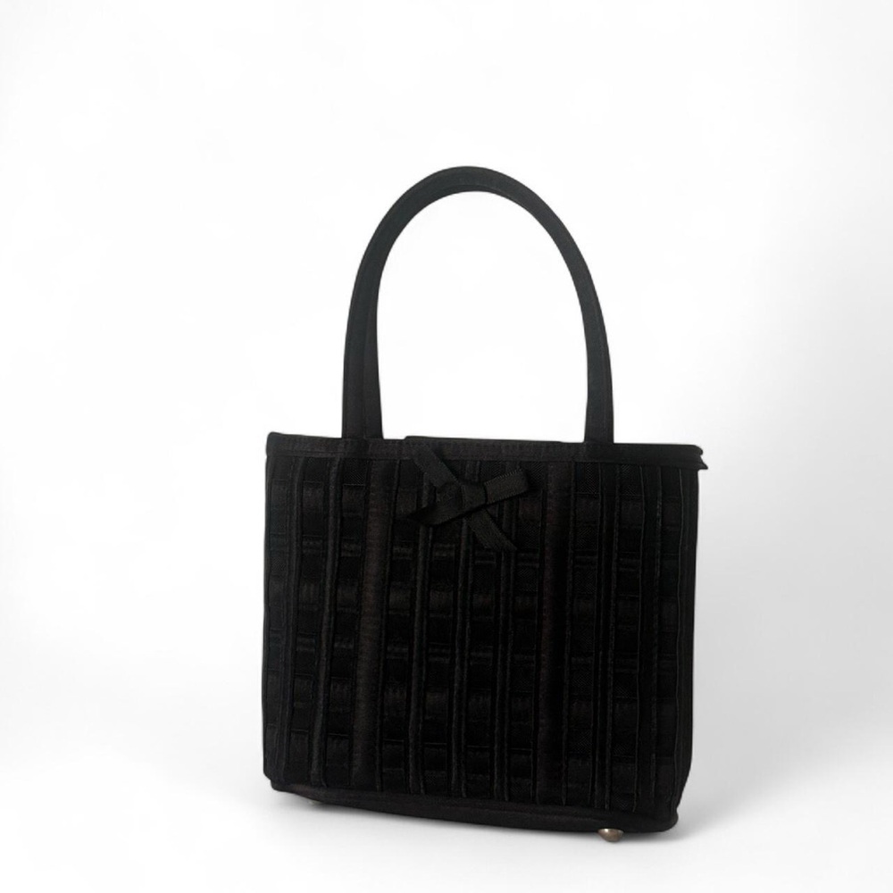 Black Vintage Mini Handbag / Shoulder Purse with Bow